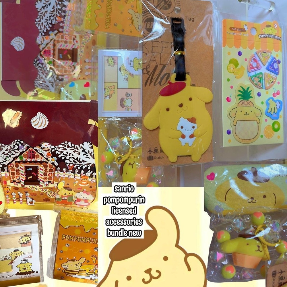 SANRIO POMPOMPURIN LICENSED ADORABLE ACCESSORY KEYCHAIN BUNDLE LOT NEW